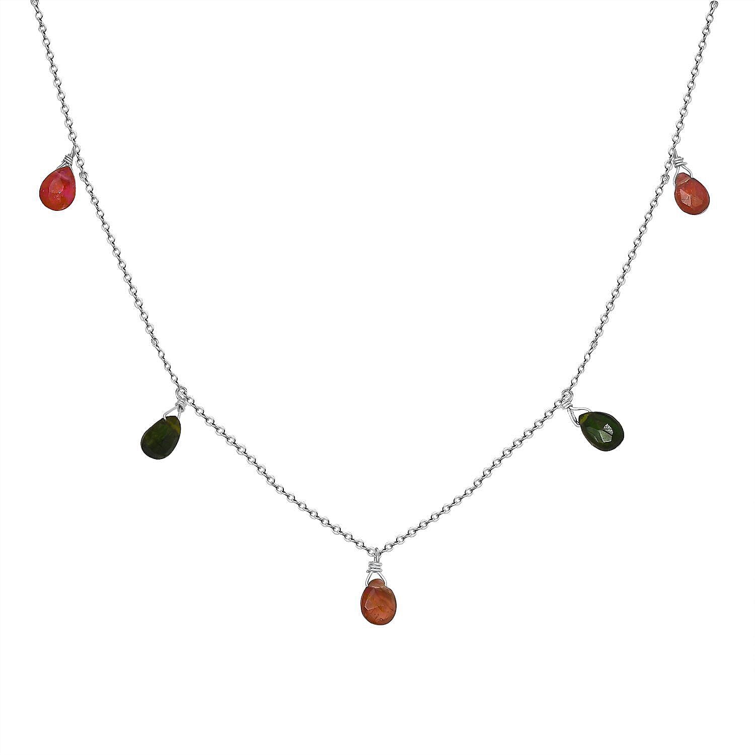 Multi-Tourmaline  NecklaceE (Size - 20)  Sterling Silver 4.98 ct  4.980  Ct.