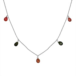 Multi-Tourmaline  NecklaceE (Size - 20)  Sterling Silver 4.98 ct  4.980  Ct.