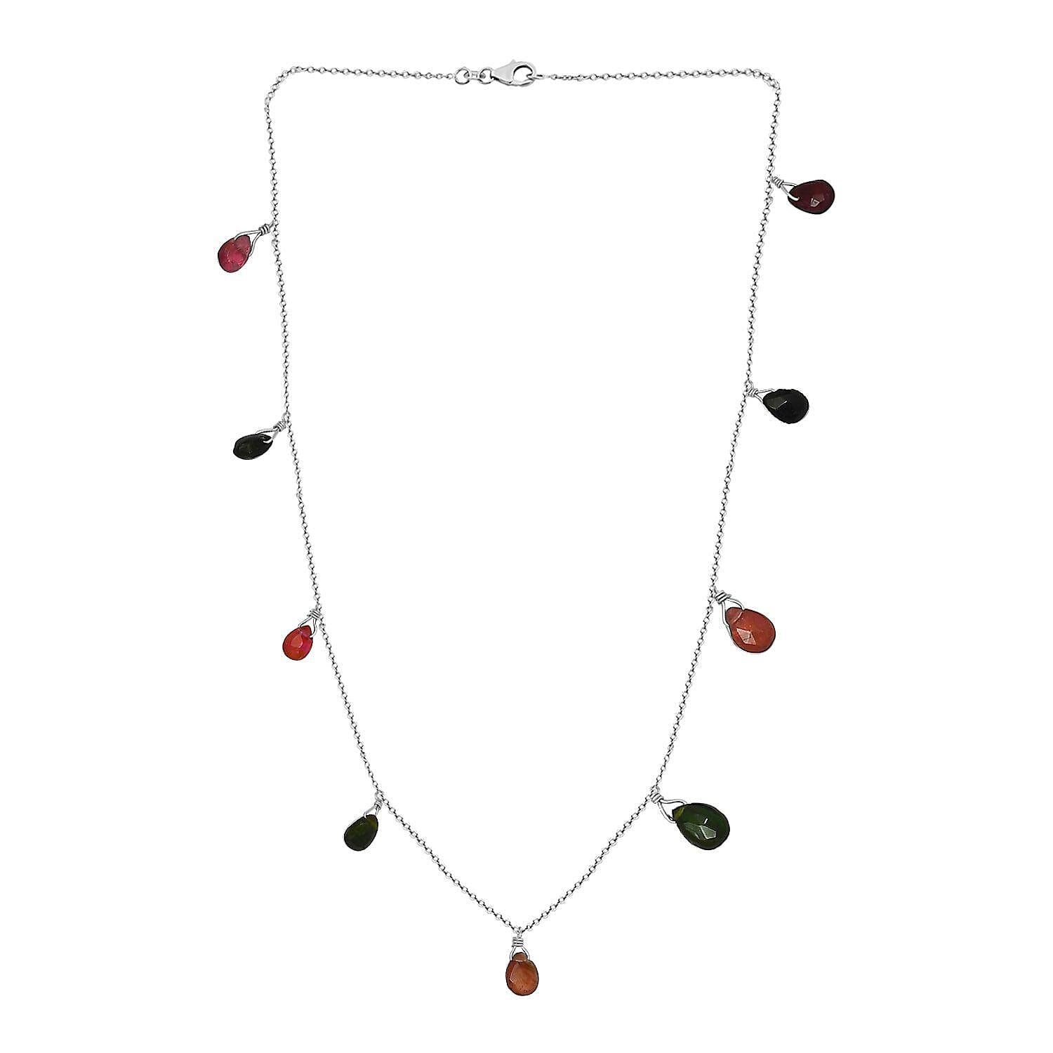 Multi-Tourmaline  NecklaceE (Size - 20)  Sterling Silver 4.98 ct  4.980  Ct.