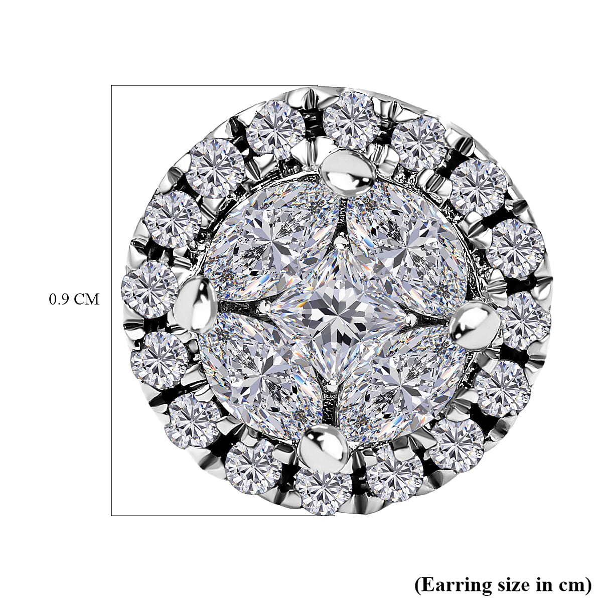 New York Close Out - 14K White Gold Diamond (SI-I1-G-H) Stud Earrings 0.82 Ct.