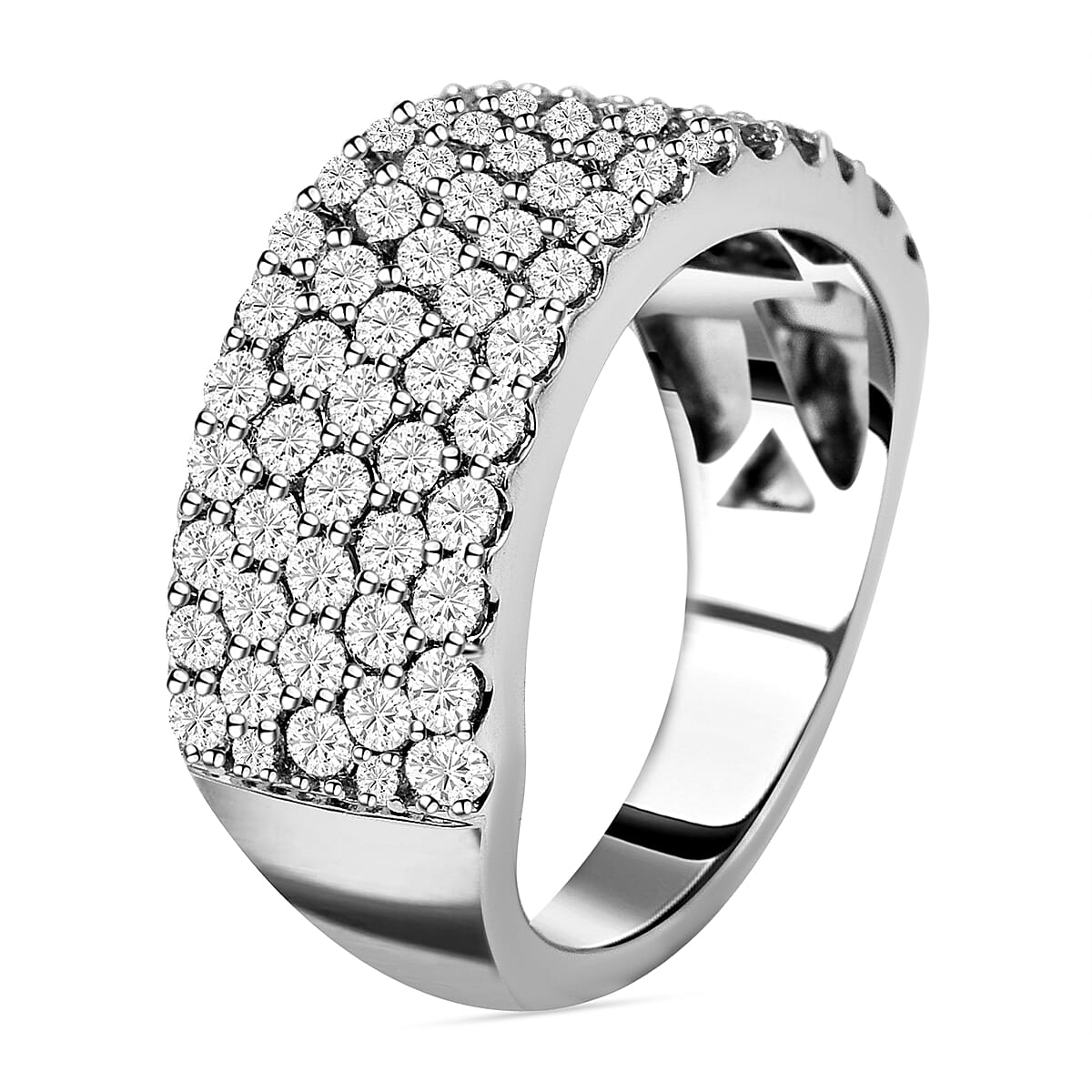 NY Close Out - 14K White Gold Diamond (I1-I2-G-H) Ring 2.06 Ct, Gold Wt. 5.85 Gms