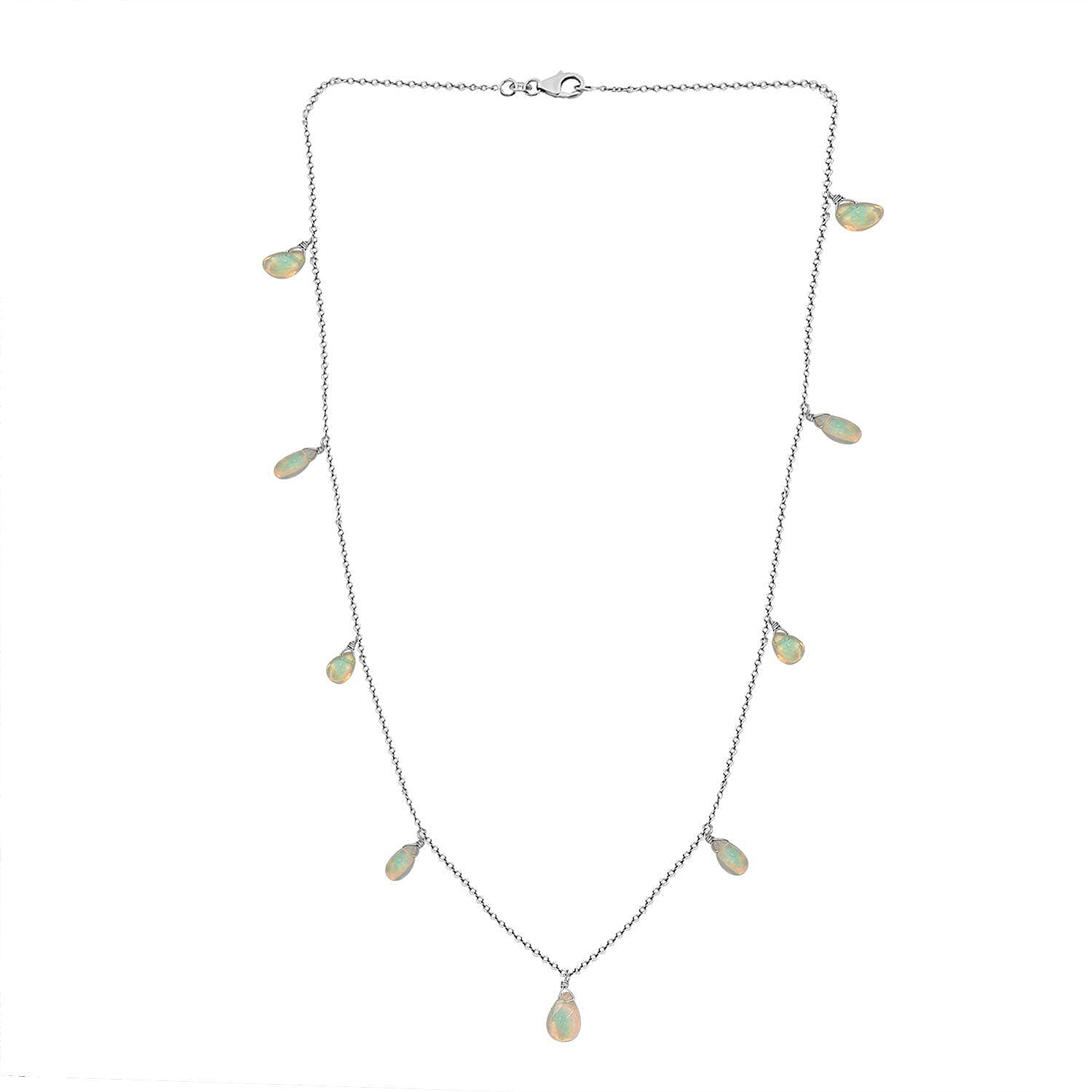 Ethiopian Welo Opal Necklace (Size 20) in Sterling Silver 3.65 Ct