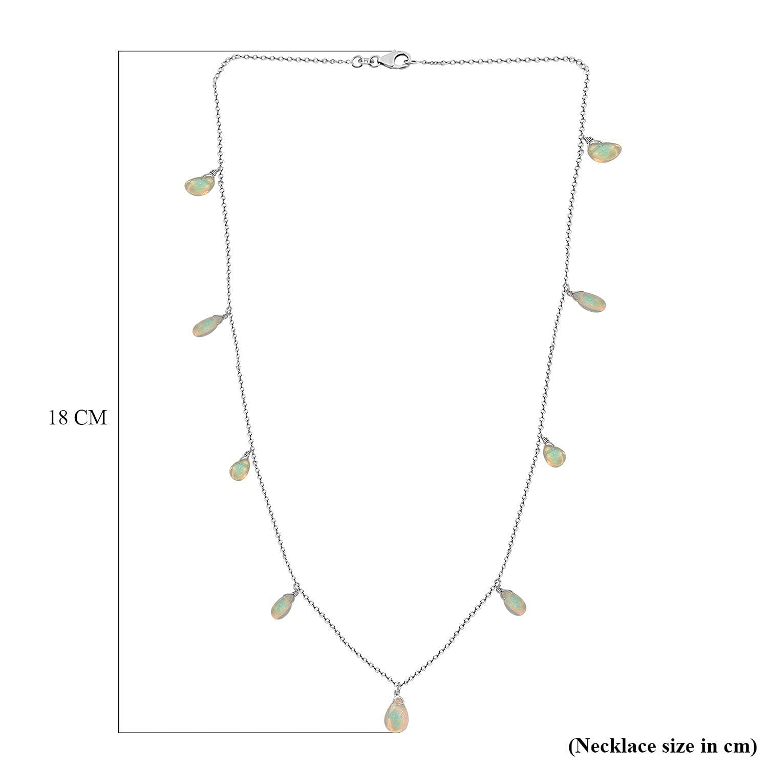 Ethiopian Welo Opal Necklace (Size 20) in Sterling Silver 3.65 Ct