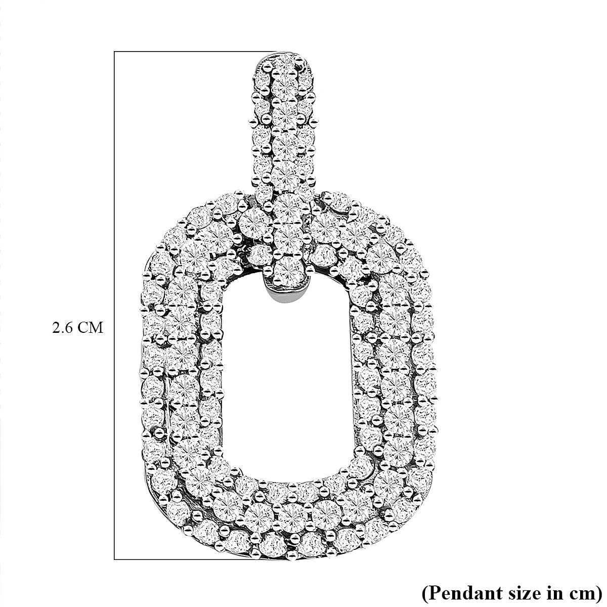 NY Closeout - 14K White Gold Diamond (I1-I2-G-H) Open Link Pendant 1.04 Ct.