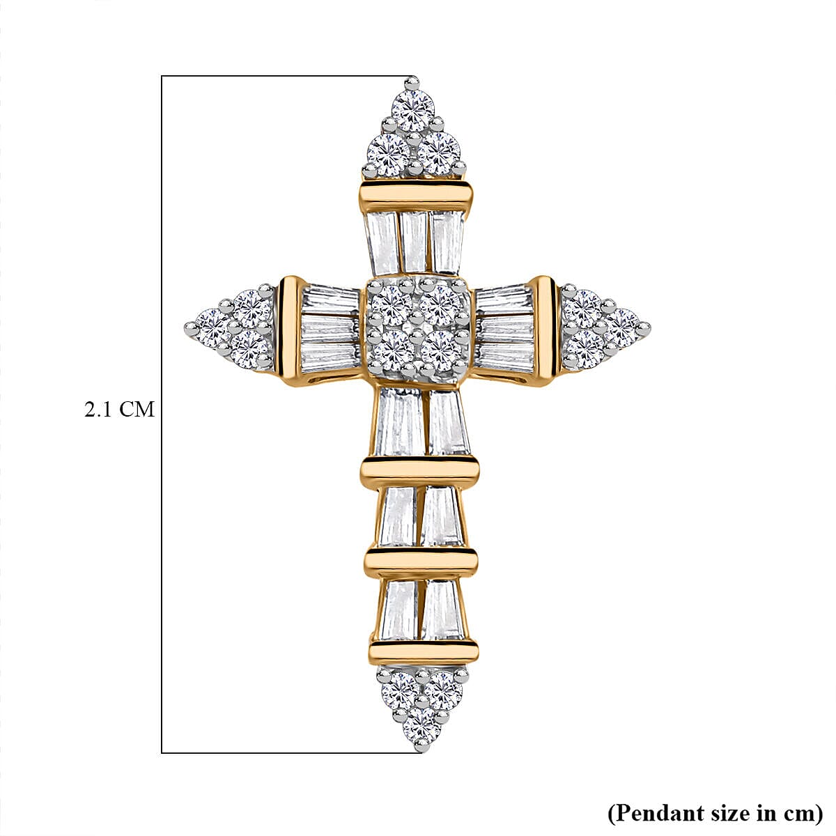 NY Closeout 14K Yellow Gold Diamond Cross Pendant 0.50 Ct.