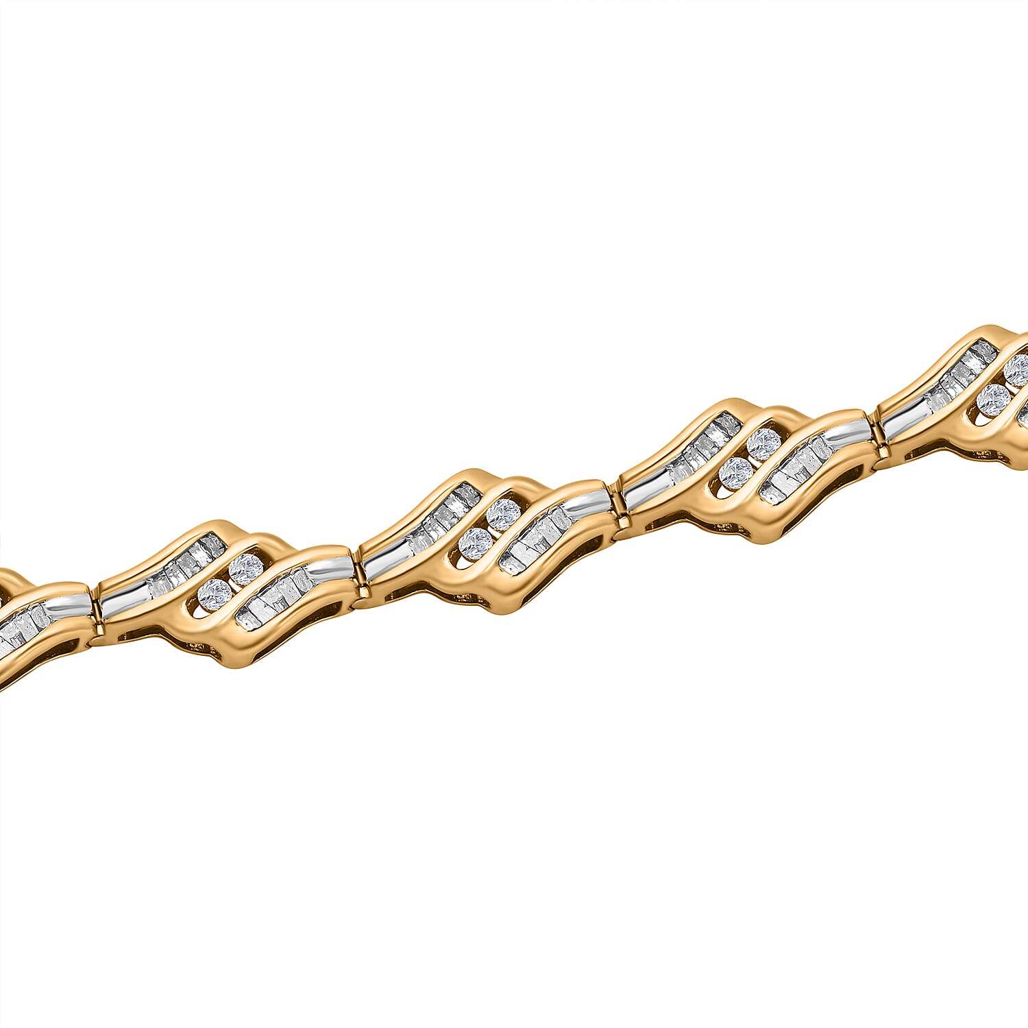 New York Close Deal - 9K Yellow Gold Diamond (I2-G-H) Bracelet (Size - 7.25) 2.00 Ct, Gold Wt 12.73 Gms