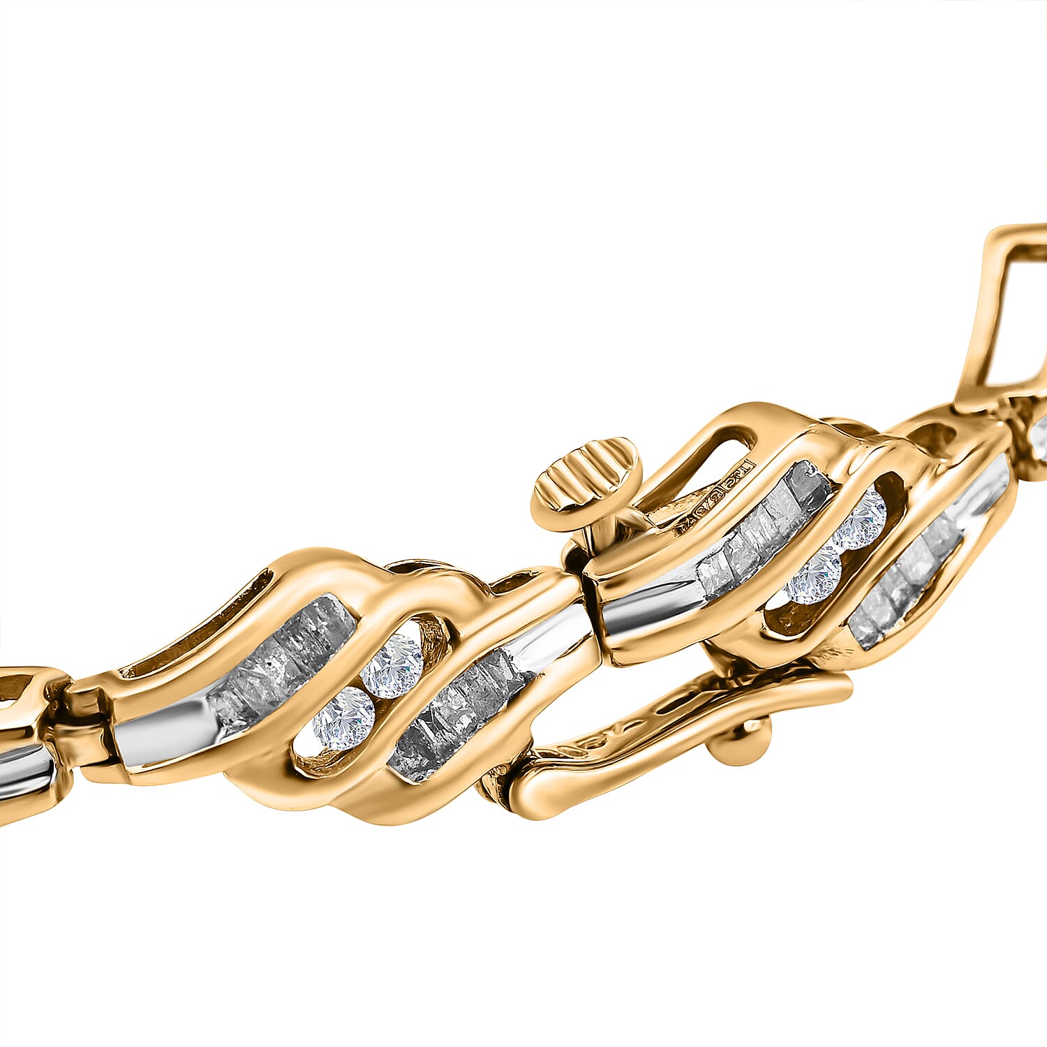 New York Close Deal - 9K Yellow Gold Diamond (I2-G-H) Bracelet (Size - 7.25) 2.00 Ct, Gold Wt 12.73 Gms