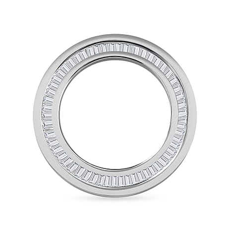 NY CloseOut- 950 Platinum IGI Certified Diamond (SI-G-H) Circle Pendant 0.25 Ct.