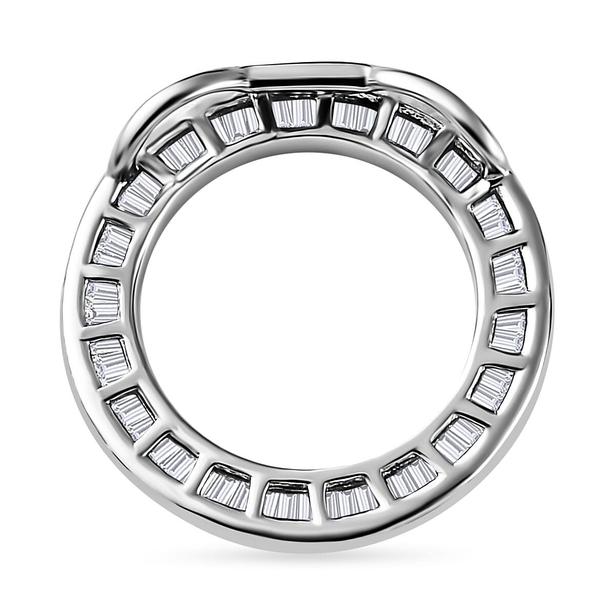 NY CloseOut - 950 Platinum IGI Certified Diamond (I3-GH) Circle Pendant