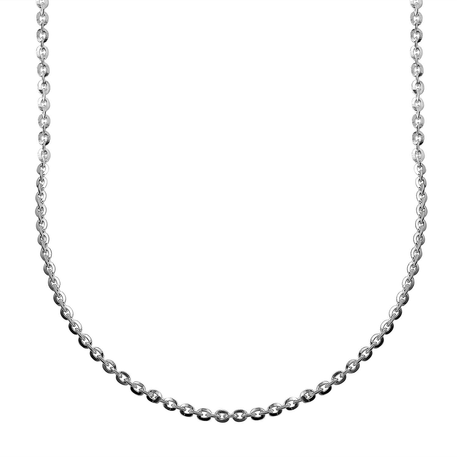 Italian Made - Sterling Silver Belcher Chain (Size - 18) with Spring Ring Clasp.