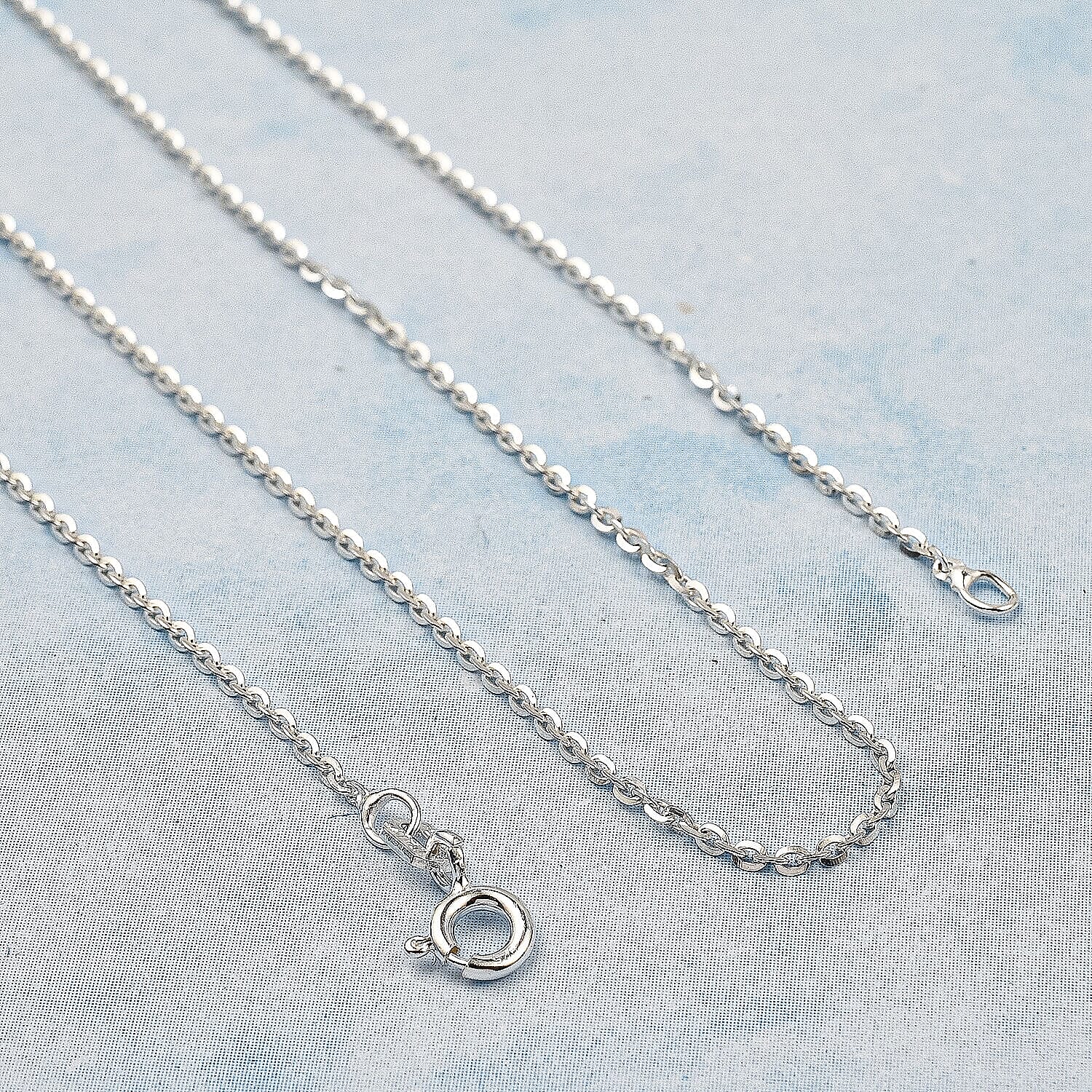 Italian Made - Sterling Silver Belcher Chain (Size - 18) with Spring Ring Clasp.