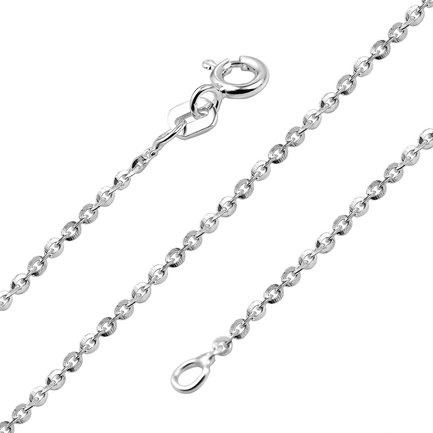 Italian Made - Sterling Silver Belcher Chain (Size - 18) with Spring Ring Clasp.
