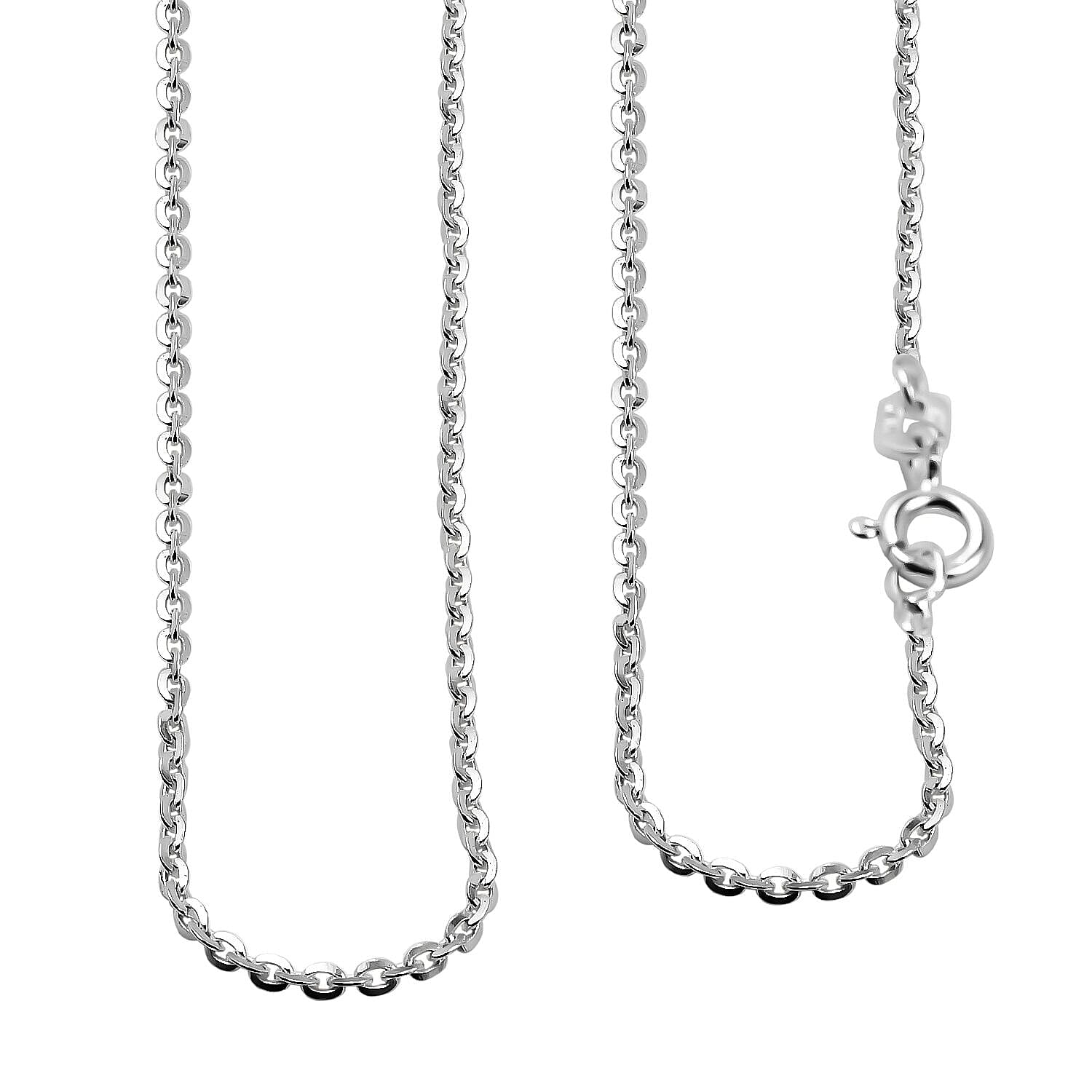 Italian Made - Sterling Silver Belcher Chain (Size - 18) with Spring Ring Clasp.