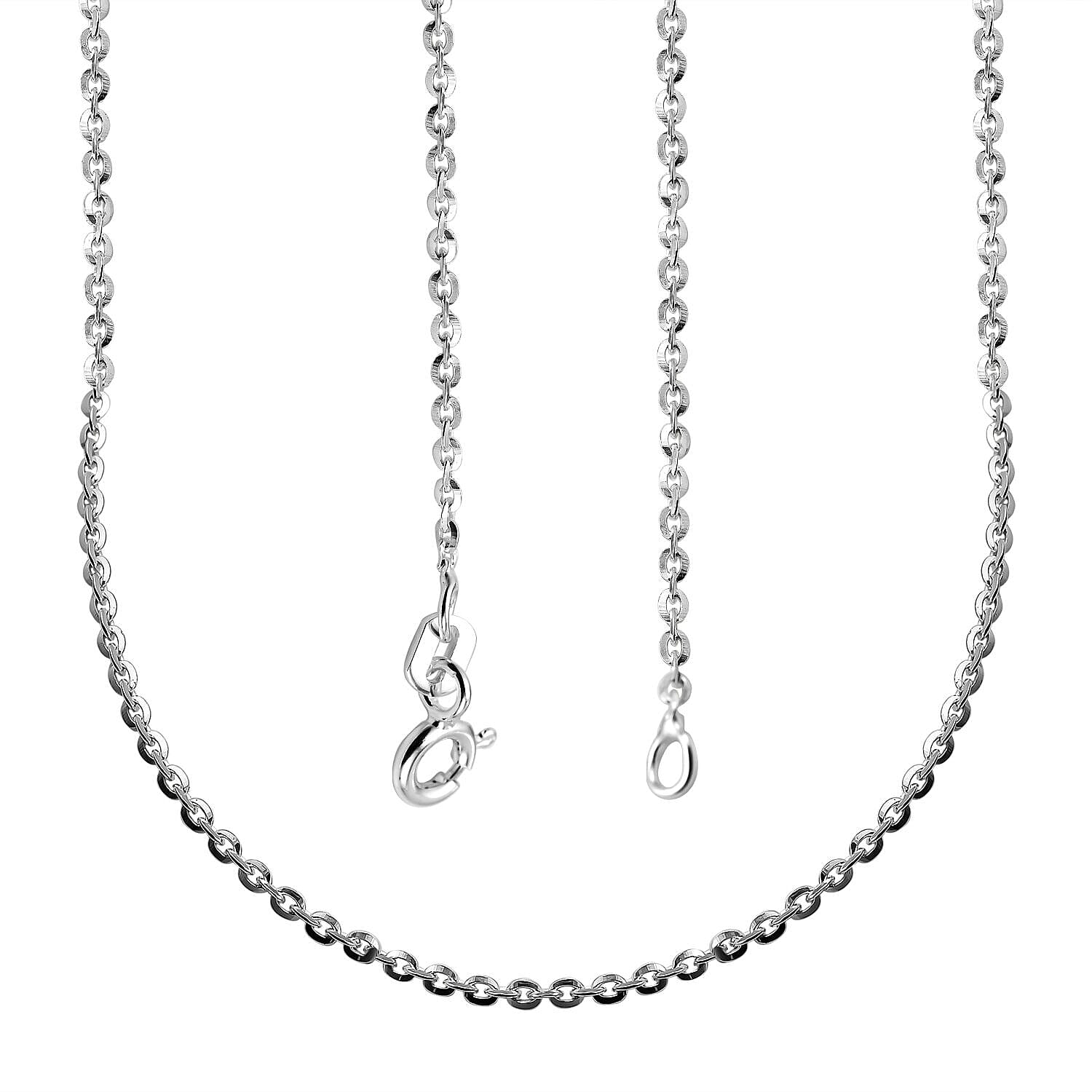 Italian Made - Sterling Silver Belcher Chain (Size - 18) with Spring Ring Clasp.