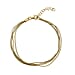 Yellow Gold Sterling Silver Bracelet (Size - 7 With 1 Inch Extender)