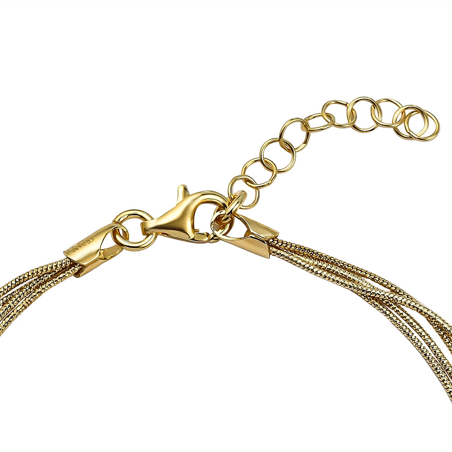 Yellow Gold Sterling Silver Bracelet (Size - 7 With 1 Inch Extender)