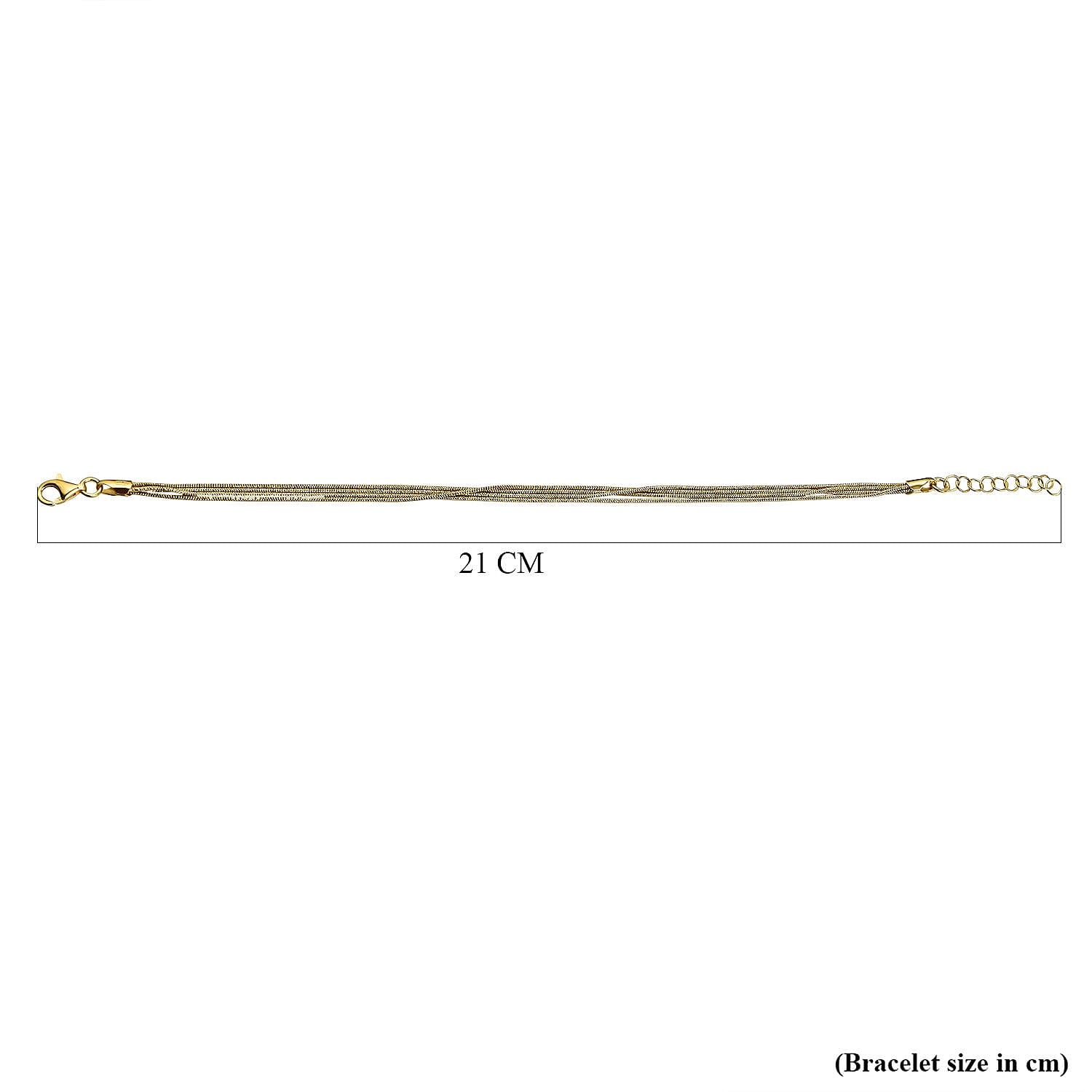 Yellow Gold Sterling Silver Bracelet (Size - 7 With 1 Inch Extender)