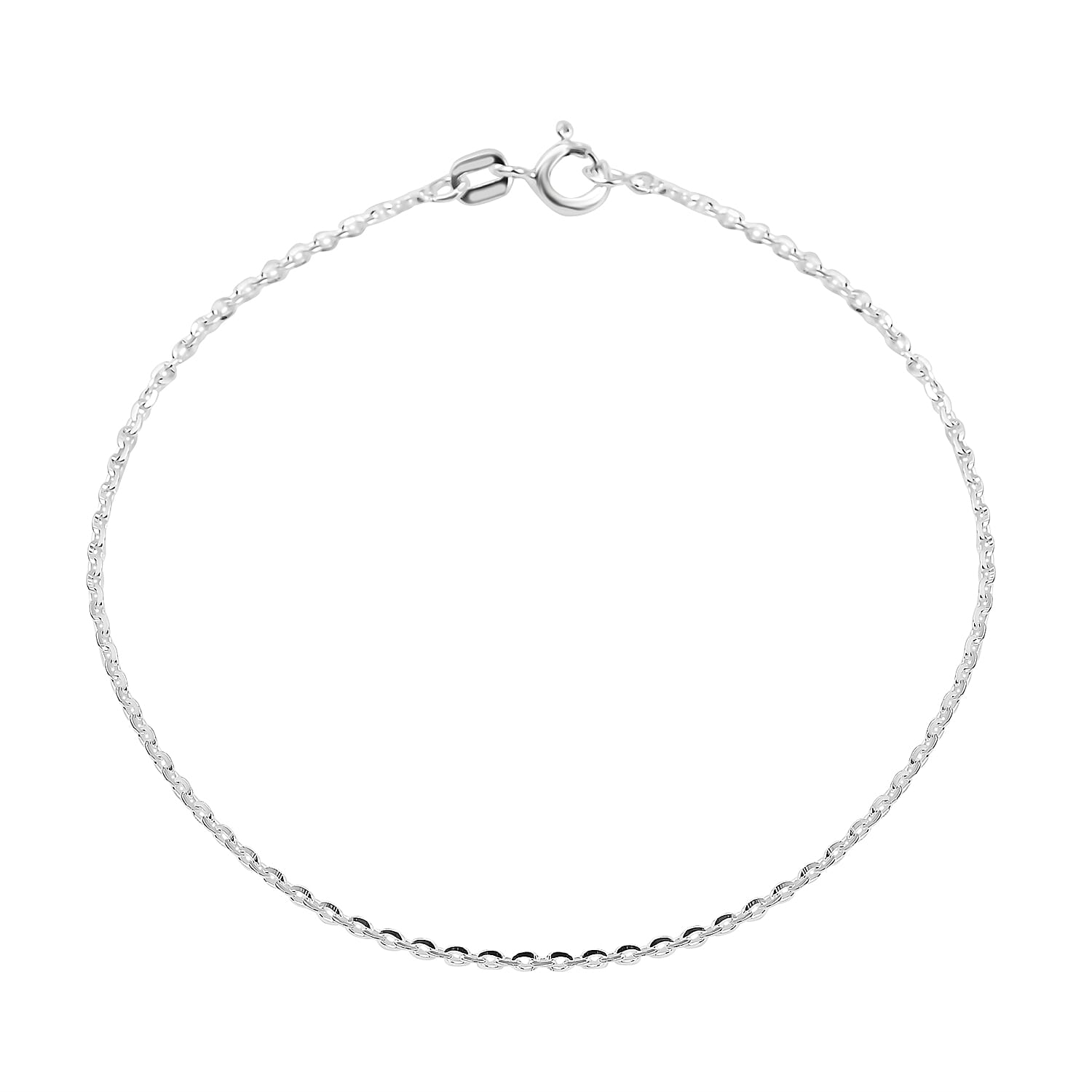 Doorbuster - Sterling Silver Bracelet (Size - 7.25) With Spring Ring Clasp.