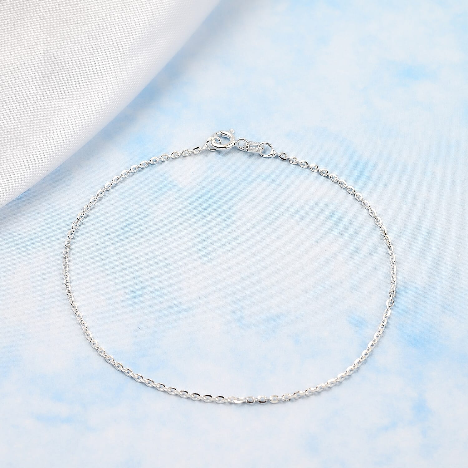 Doorbuster - Sterling Silver Bracelet (Size - 7.25) With Spring Ring Clasp.