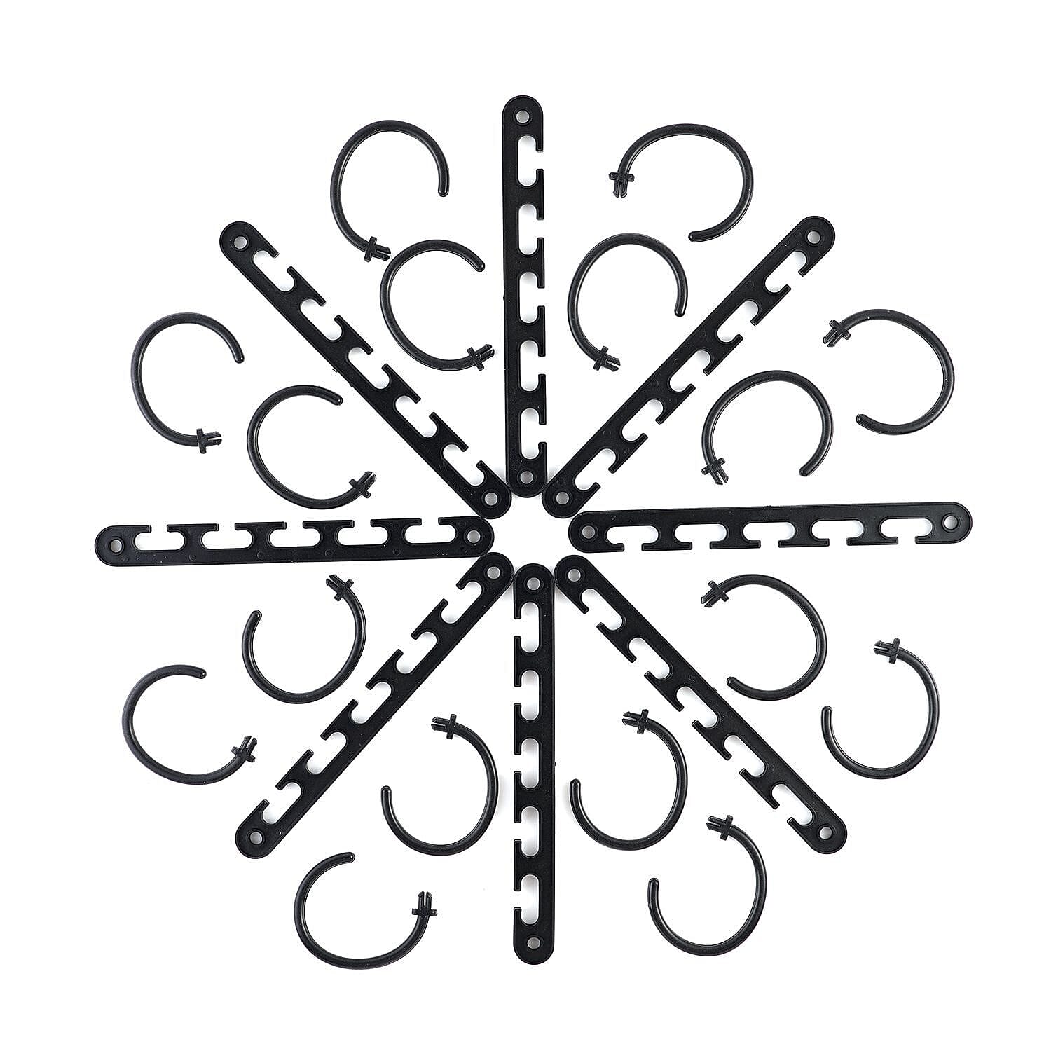 8 Piece Set - Space Saving Hanger (Size 10x7 Cm) - Black