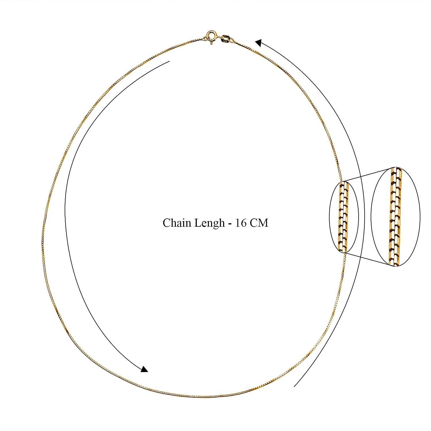 Italian Made-Sterling Silver Box Necklace (Size - 18) With Spring Ring Clasp.