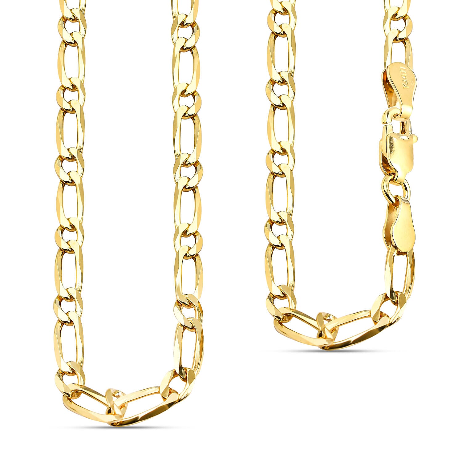 Closeout Deal - Sterling Silver Figaro Necklace (Size - 18), Silver Wt. 7 Gms 