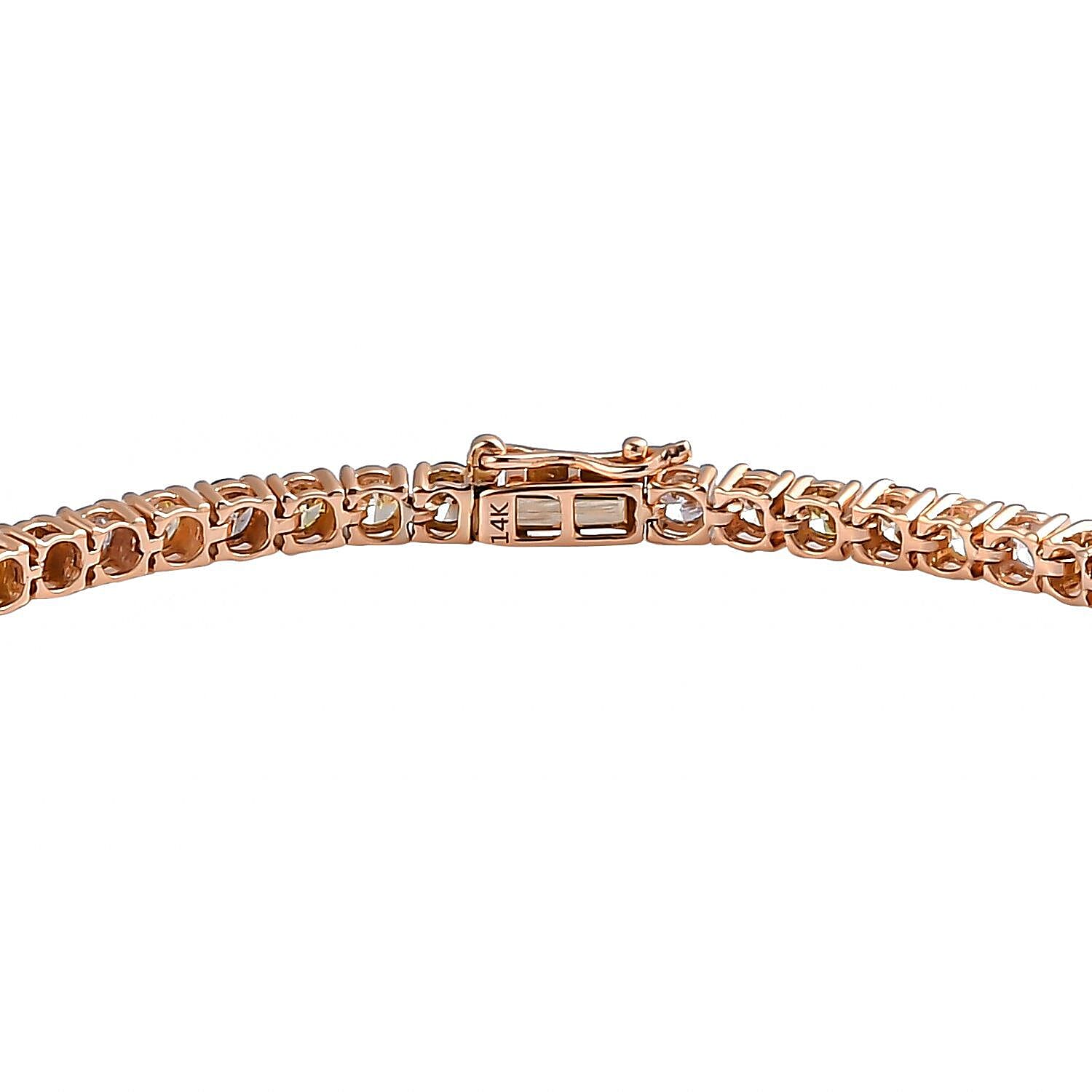 Doorbuster - First Time Ever 14K Rose Gold Natural Coloured Diamond Bracelet (Size 7.5) 5.00 Ct, Gold Wt. 8.70 Gms.