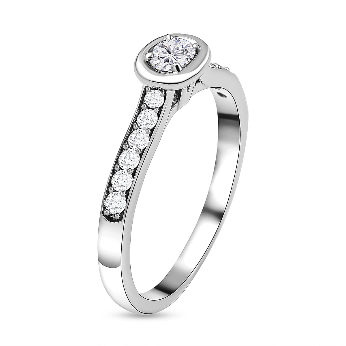 NY Closeout - 14K White Gold Diamond (SI-G-H) Ring 0.35 Ct.