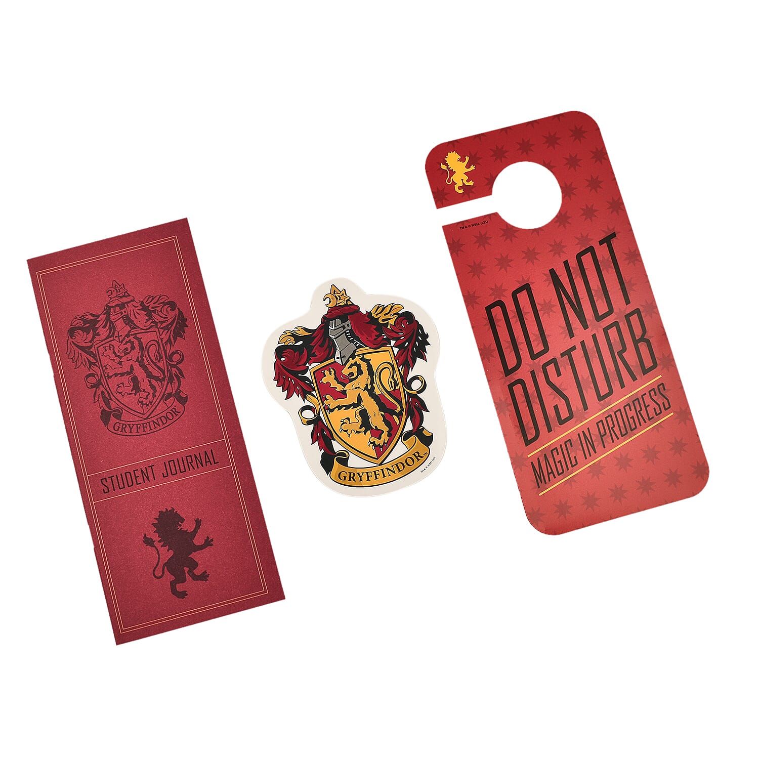 Harry Potter Book with Badge, Flag, Journals, Pencil & Artifacts from Wizarding World - Gryffindor Magic