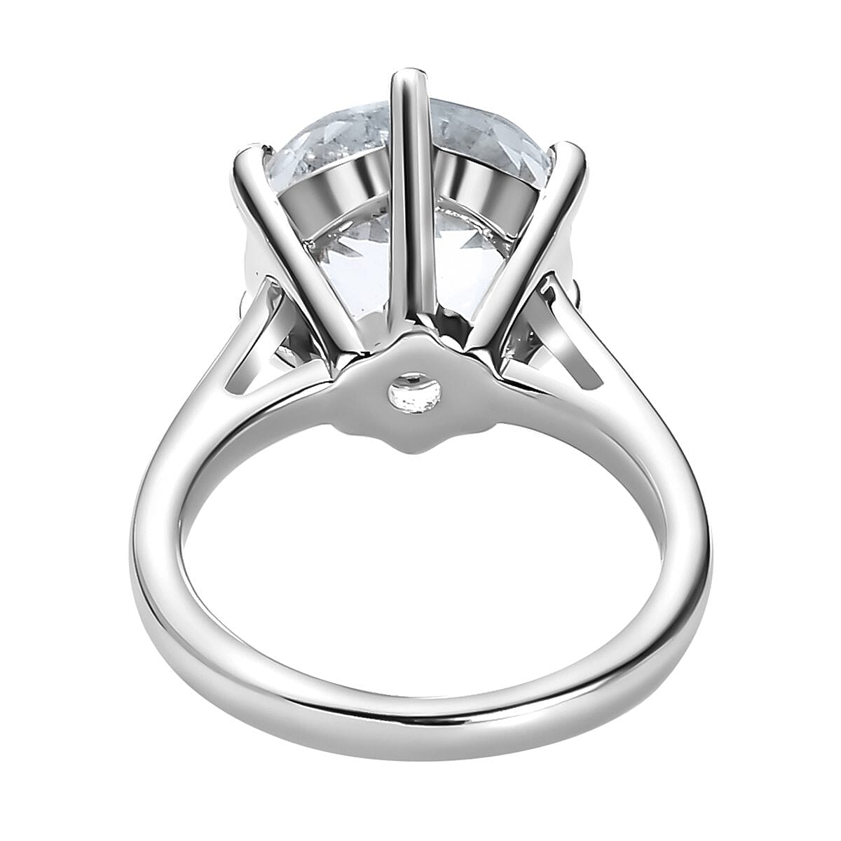 Natural Golconda Diamond Topaz Solitaire Ring in Platinum Overlay Sterling Silver 10.68 Ct