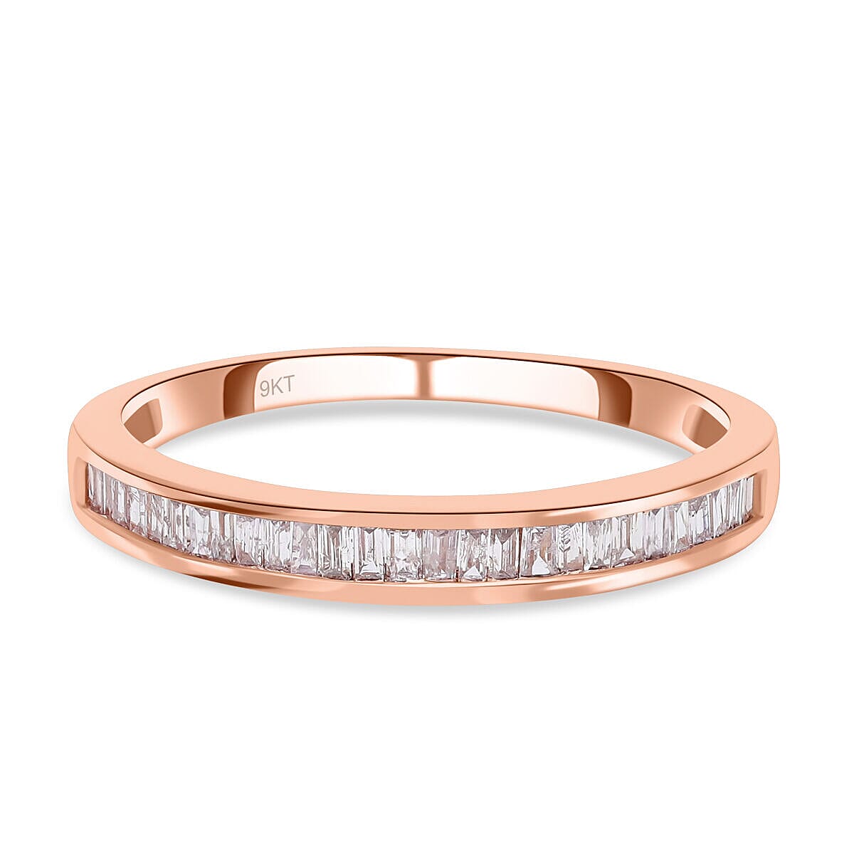 9K Rose Gold Pink Diamond Half-Eternity Ring 0.33 Ct.