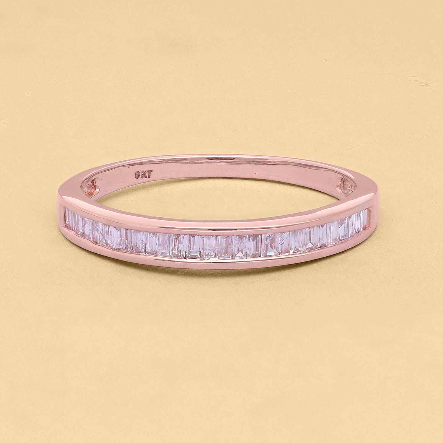 9K Rose Gold Pink Diamond Half-Eternity Ring 0.33 Ct.