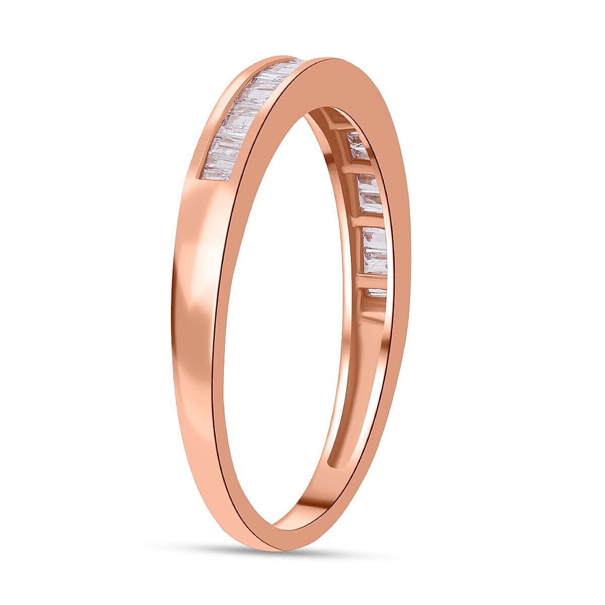 9K Rose Gold Pink Diamond Half-Eternity Ring 0.33 Ct.
