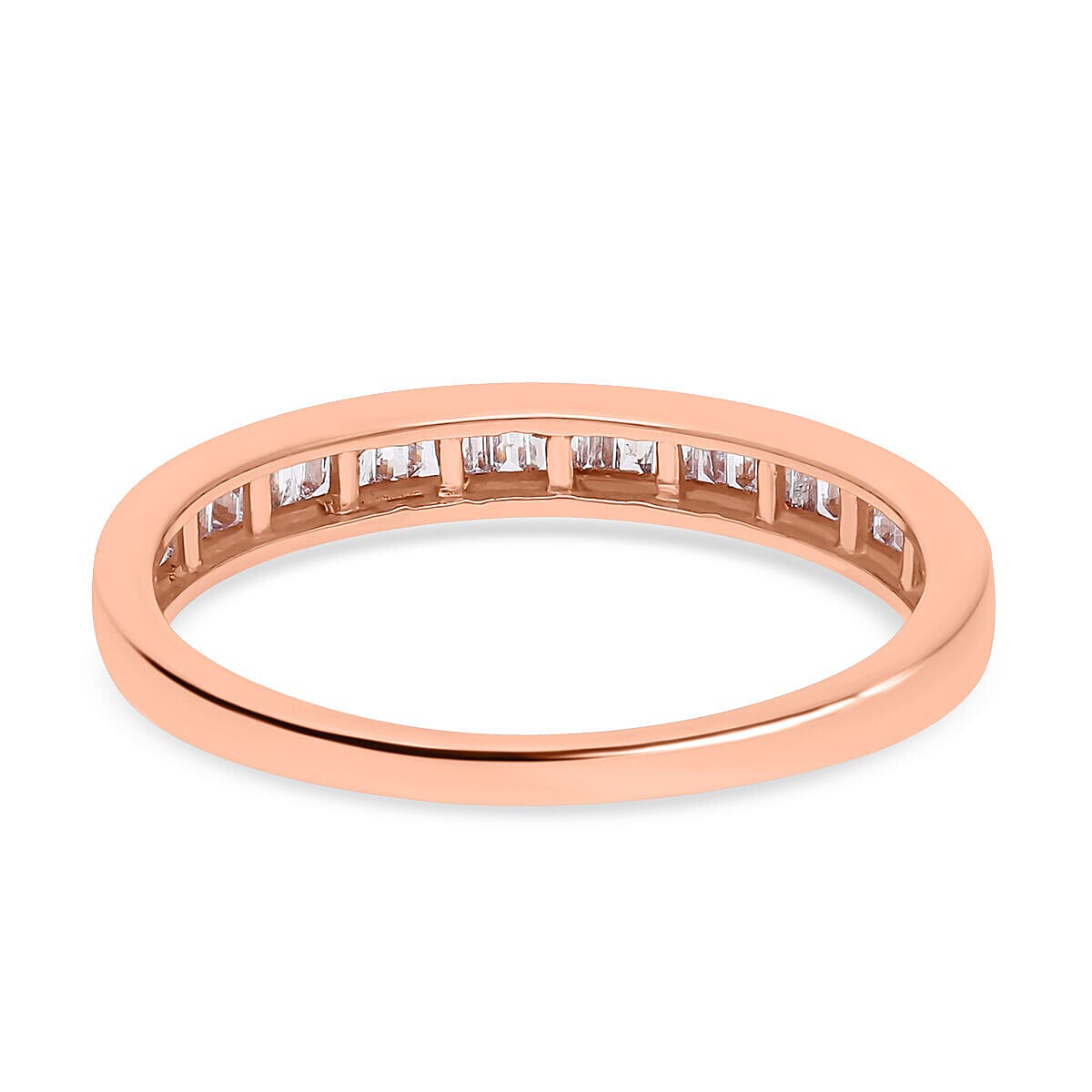 9K Rose Gold Pink Diamond Half-Eternity Ring 0.33 Ct.