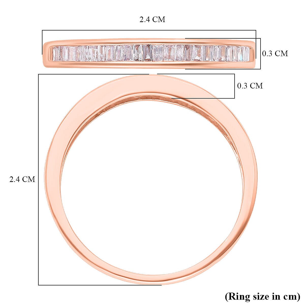 9K Rose Gold Pink Diamond Half-Eternity Ring 0.33 Ct.