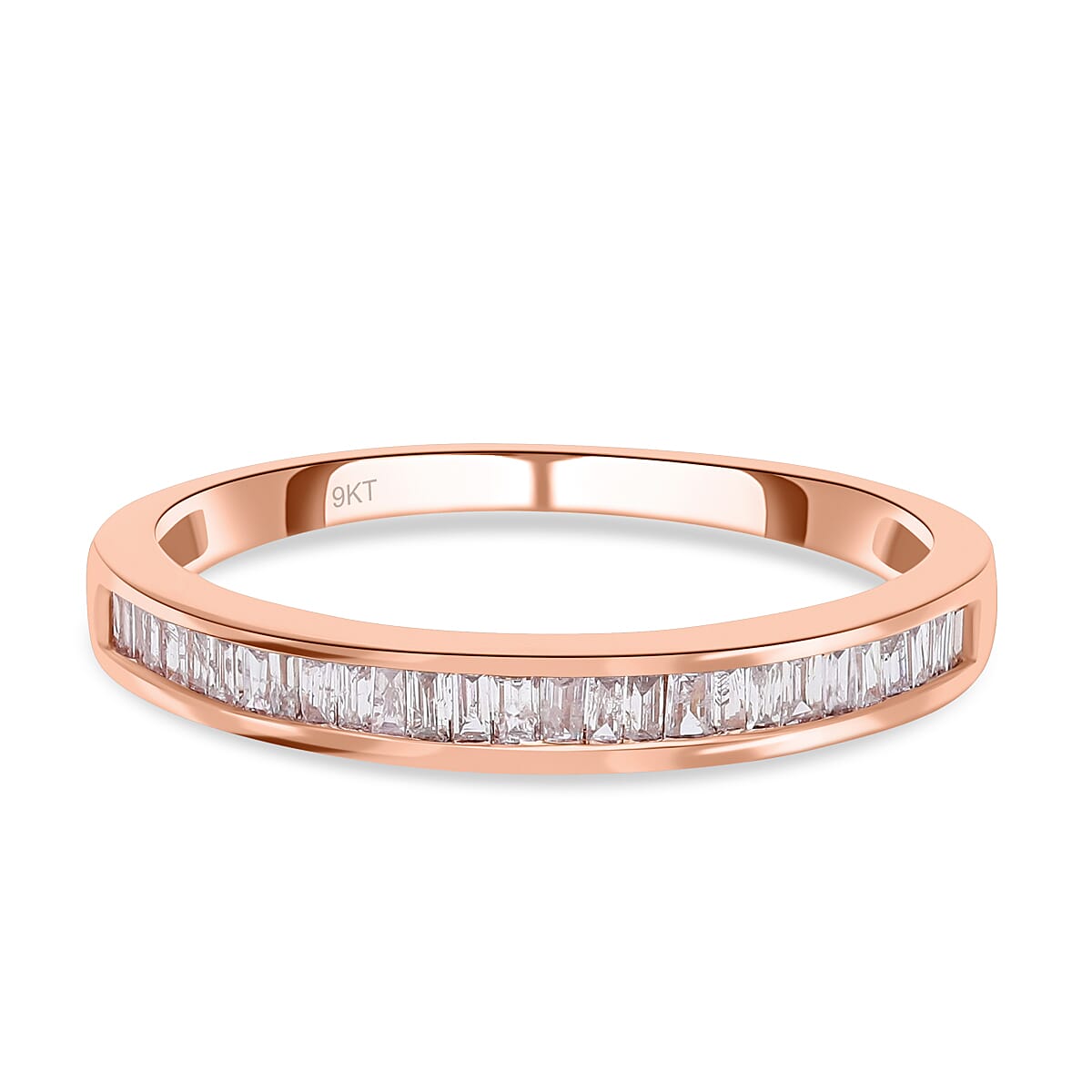 9K Rose Gold Pink Diamond Half-Eternity Ring 0.33 Ct.