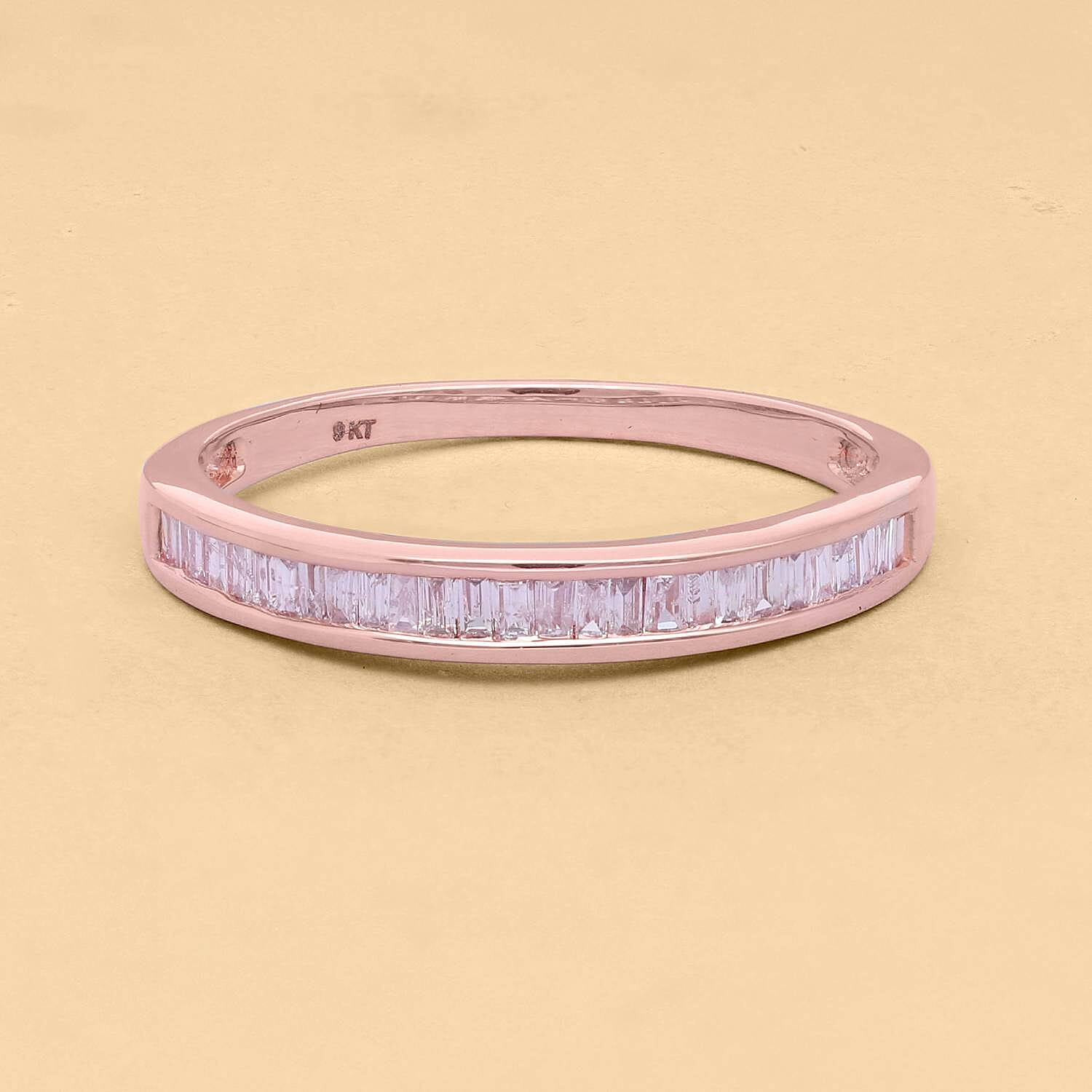 9K Rose Gold Pink Diamond Half-Eternity Ring 0.33 Ct.