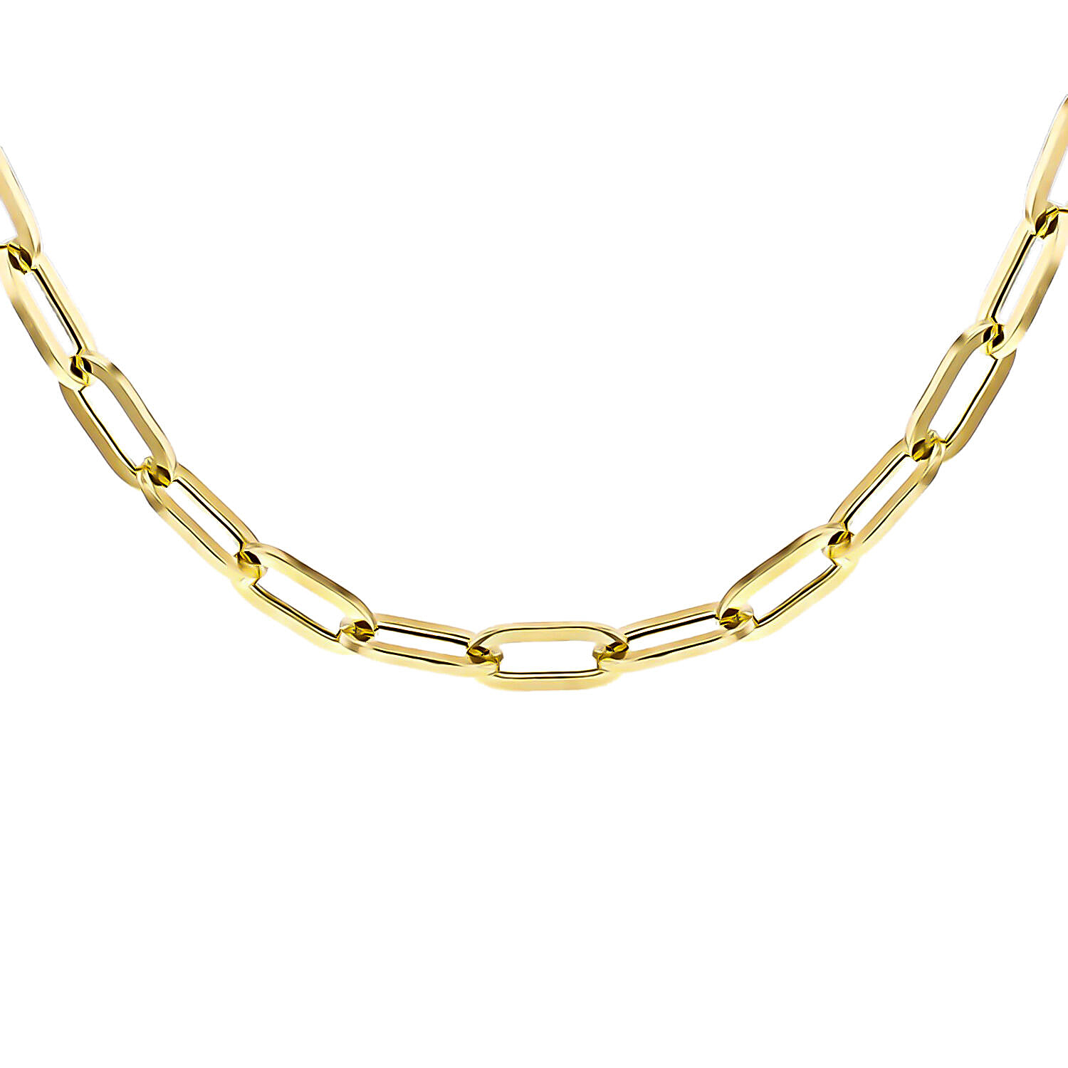 Italian Made Close Out Deal- 9K Yellow Gold Paper Clip Necklace (Size 24) With Lobster Clasp, Gold Wt. 11.80 Gms 