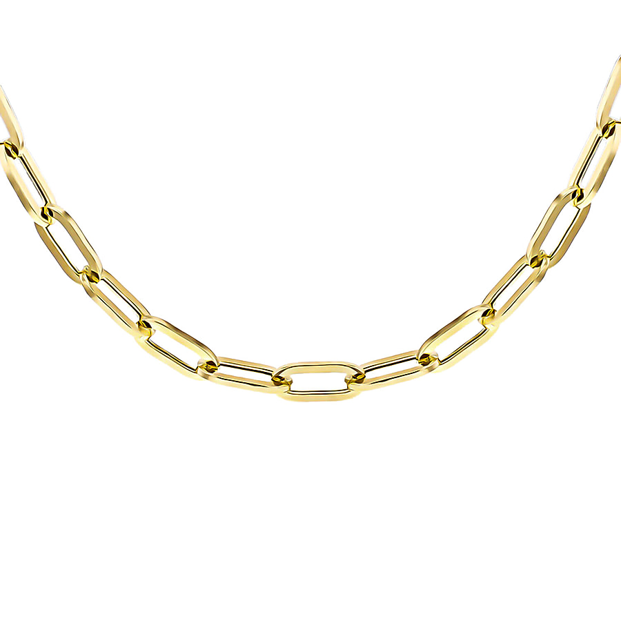 Hatton Garden Closeout-9K Yellow Gold Paper Clip Necklace (Size 24), Gold Wt. 11.00 Gms
