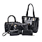 Set of 6 Croc Embossed Handbags (Incl. Tote Bag, Boston Bag, Crossbody Bag, Wallet, Wrist Bag, & Key Bag - Beige