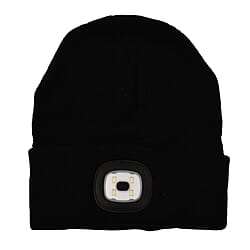 Beanie Hat with Rechargeable Head Torch - Blue