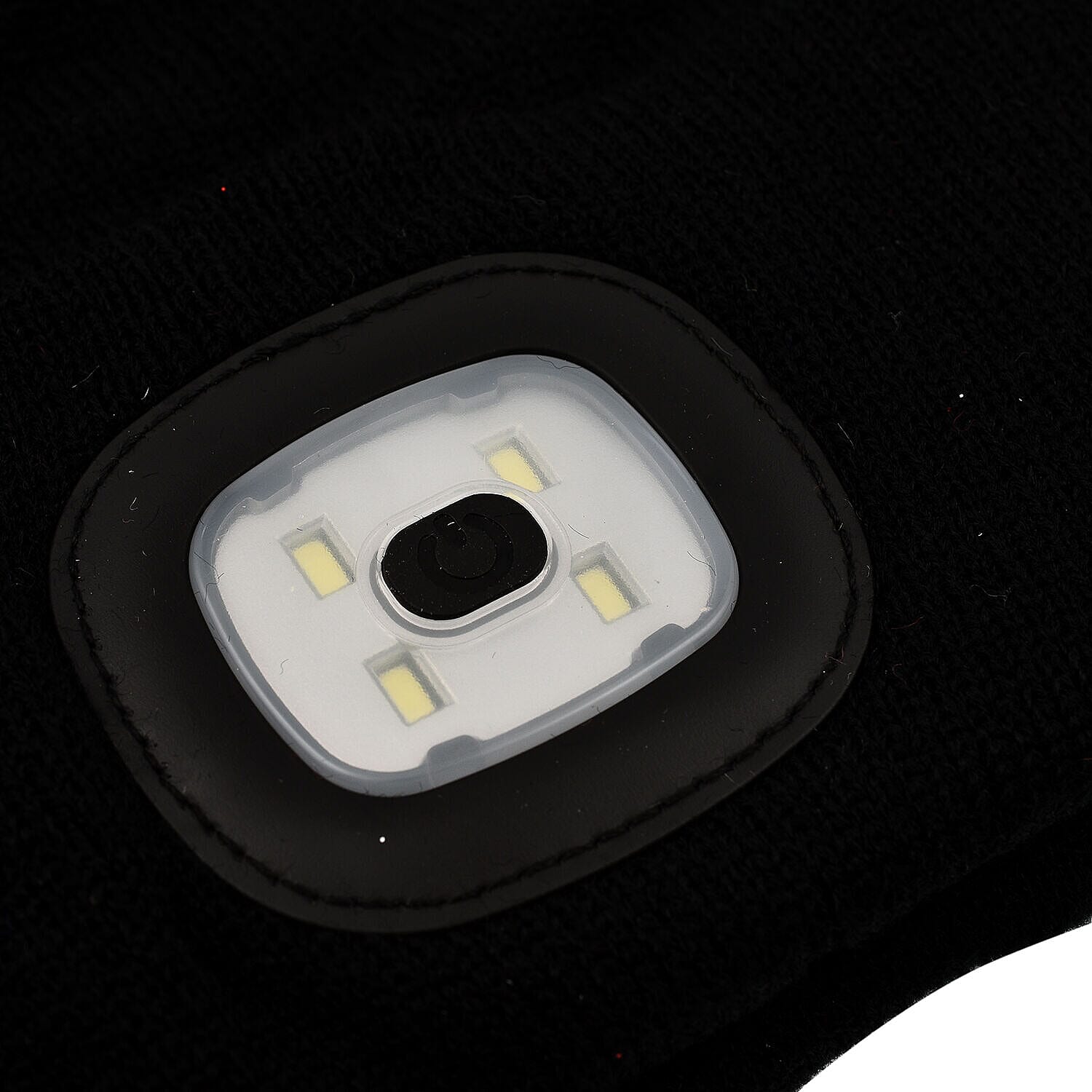 Beanie Hat with Rechargeable Head Torch - Black