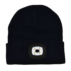Beanie Hat with Rechargeable Head Torch - Blue