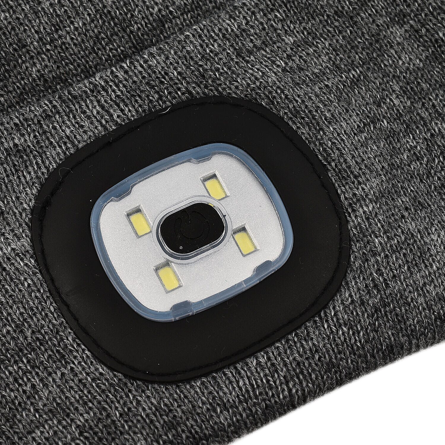 Beanie Hat with Rechargeable Head Torch - Grey