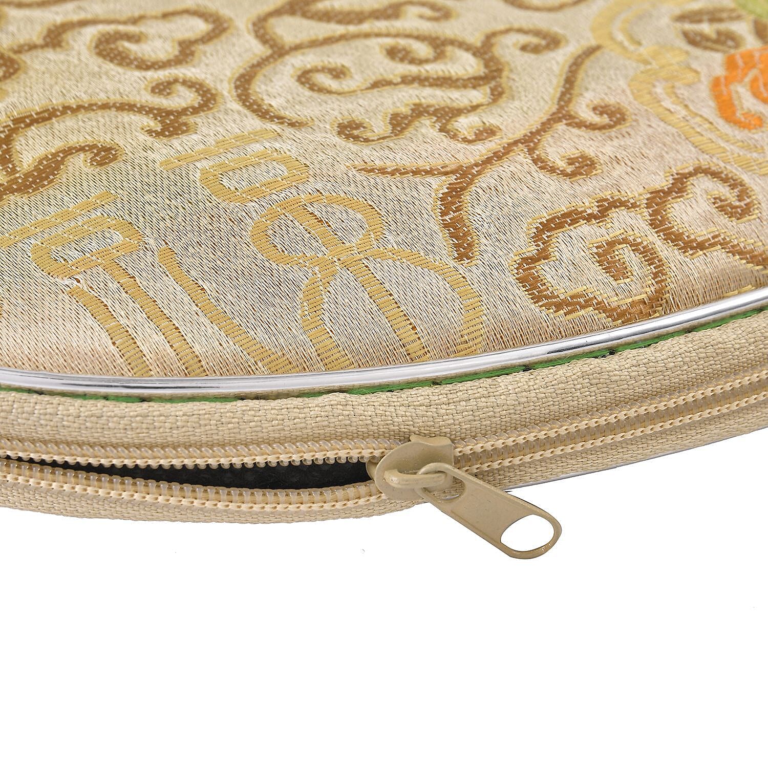Closeout Deal - Set of 10 - Multipurpose Jacquared Zipped Pouches - Cream