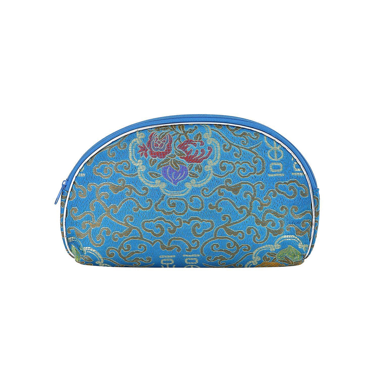 Closeout Deal - Set of 10 - Multipurpose Jacquared Zipped Pouches - Teal