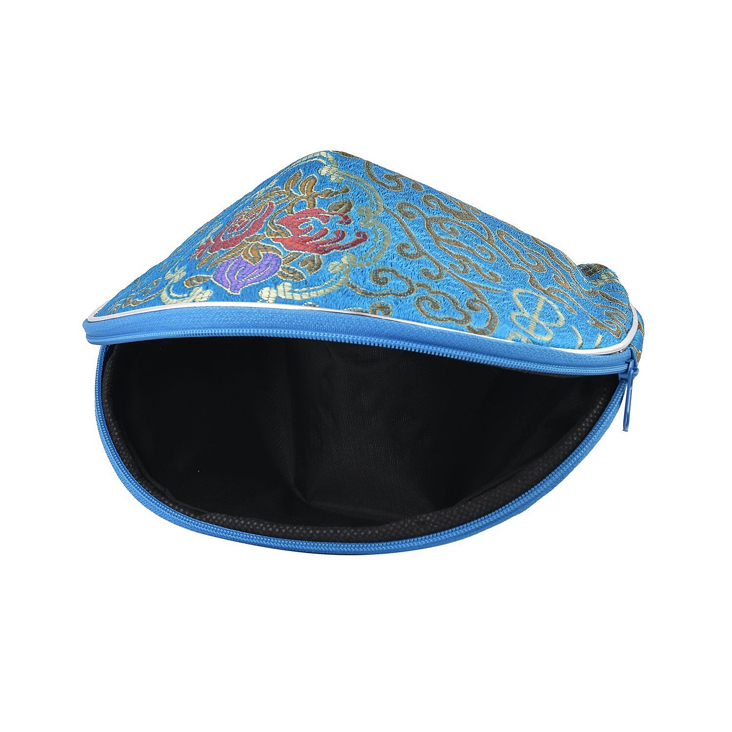 Closeout Deal - Set of 10 - Multipurpose Jacquared Zipped Pouches - Teal