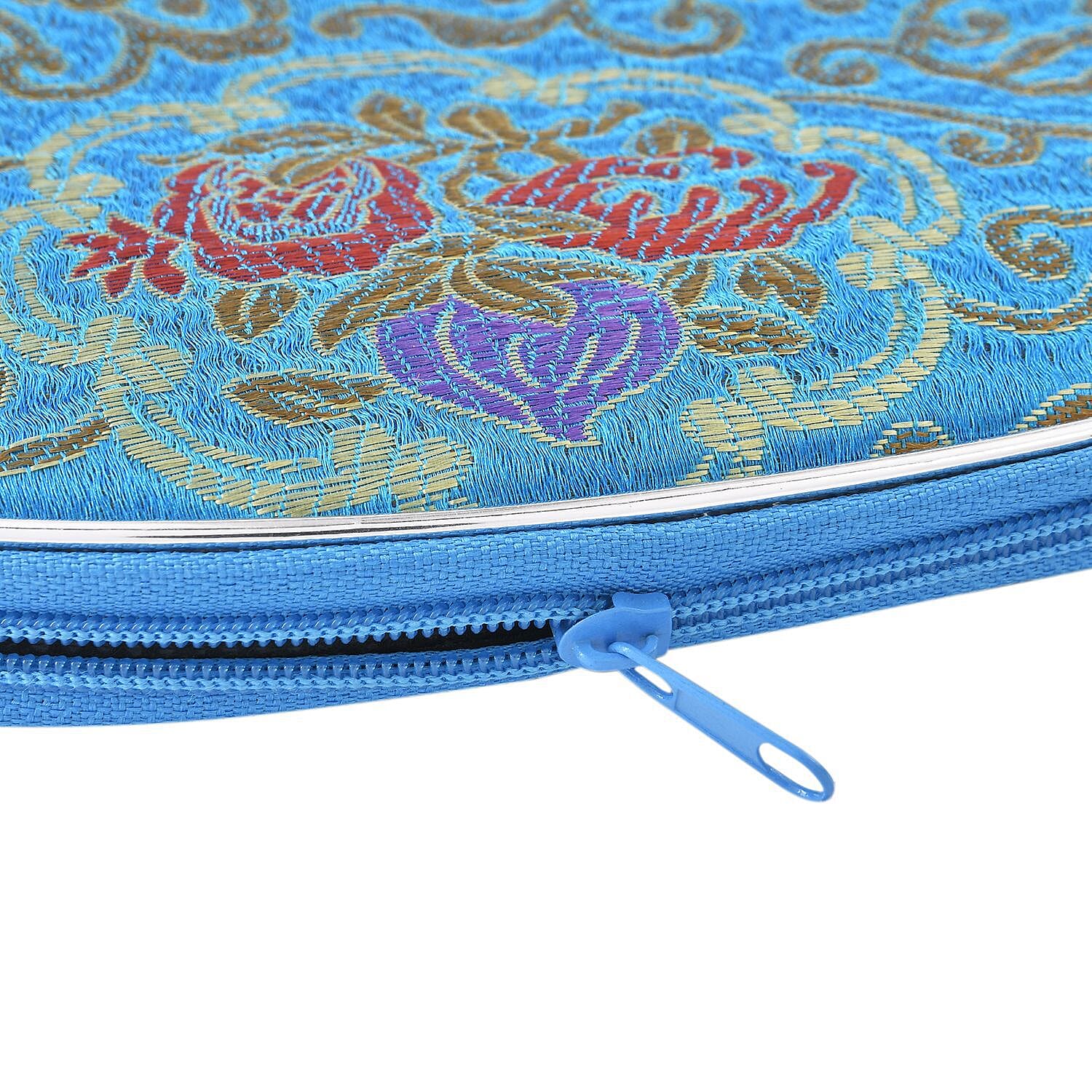 Closeout Deal - Set of 10 - Multipurpose Jacquared Zipped Pouches - Teal