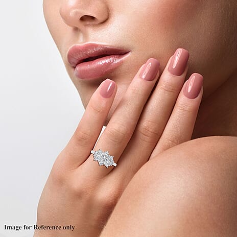 Moissanite Boat Ring in Rhodium Overlay Sterling Silver 2.64 Ct.