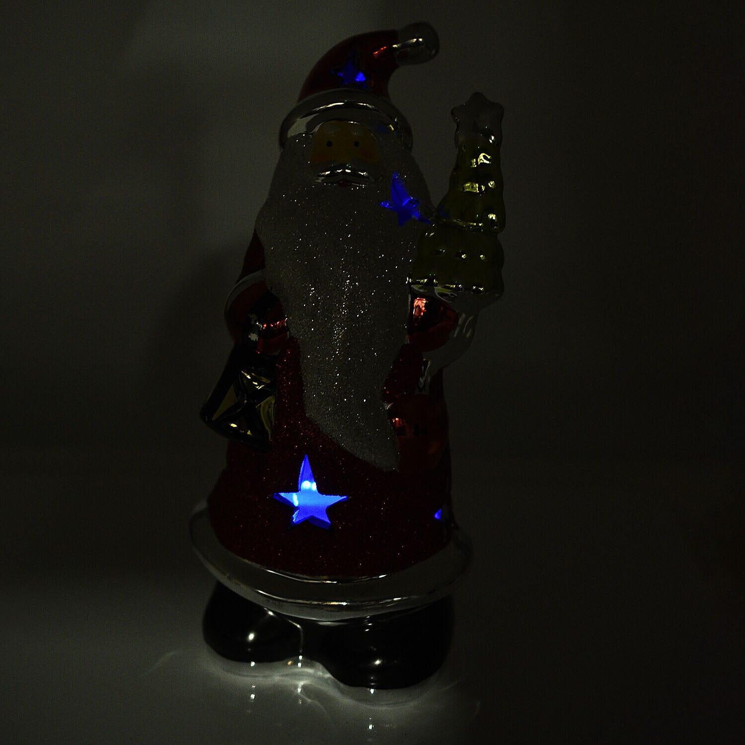 Lightup Santa Toy with Colour Changing LED Light - Red